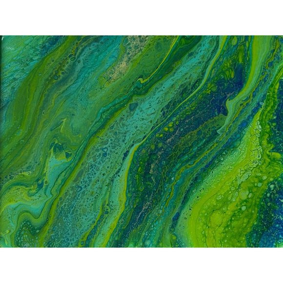 Original Art “A River Runs Through It” Acrylic & Resin Artwork Painting 9"x11"
